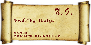 Nováky Ibolya névjegykártya